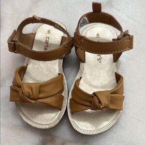 Carter's Tan Bow Sandals with Ankle Strap like new. Sz 6